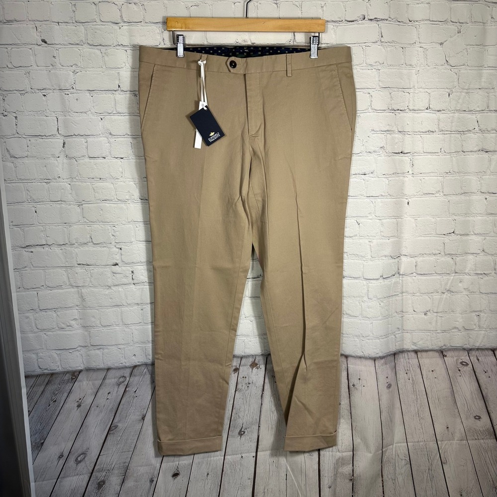 Domenico Tagliente Mens Tan Chino Trousers Khaki Pants TR709R Size 40 NEW‎